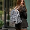 Рюкзак жіночий Sambag Brix PJT з принтом білий з чорним
