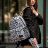 Рюкзак жіночий Sambag Brix PJT з принтом білий з чорним