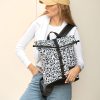Рюкзак роллтоп жіночий Sambag RollTop KZN принт білий з чорним