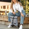 Рюкзак роллтоп жіночий Sambag RollTop KZN принт білий з чорним