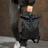 Рюкзак чоловічий роллтоп Sambag RollTop Double чорний принт