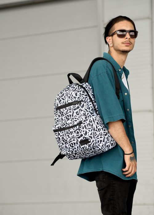 Рюкзак чоловічий Sambag Zard LKT принт білий з чорним