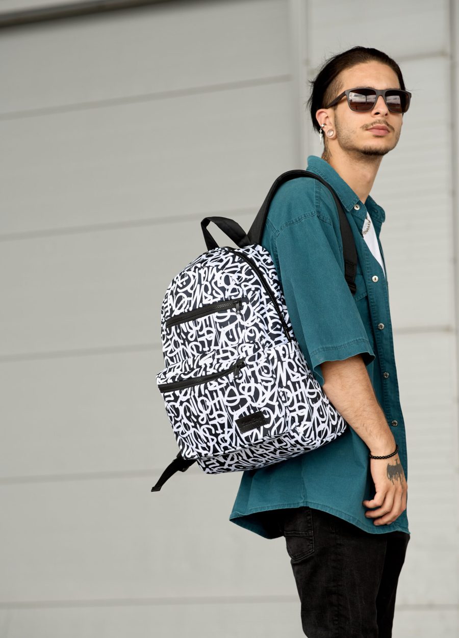 Рюкзак чоловічий Sambag Zard LKT принт білий з чорним