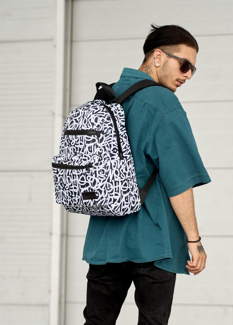 Рюкзак чоловічий Sambag Zard LKT принт білий з чорним