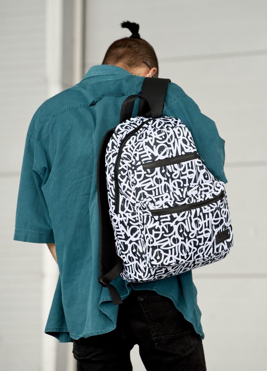 Рюкзак чоловічий Sambag Zard LKT принт білий з чорним