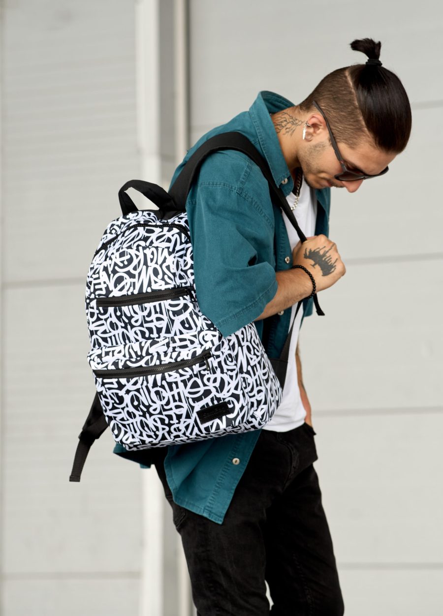 Рюкзак чоловічий Sambag Zard LKT принт білий з чорним